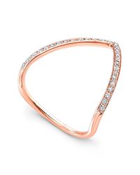 Anne Sisteron - Pink 14kt Rose Gold Diamond V Ring - Lyst