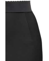 Dolce & Gabbana Black Techno Double Crepe Fluted Skirt