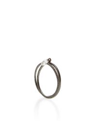 Inez & Vinoodh | Metallic Oxidized Silver Diamond Pave Diamond Briolette Interlocking Ring | Lyst