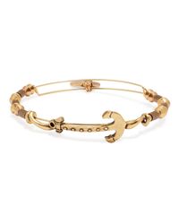 ALEX AND ANI | Gold Horizontal Anchor Expandable Wire Bangle | Lyst