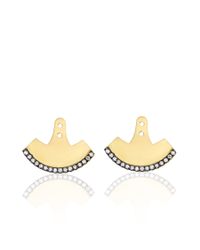 Jemma Wynne | Metallic Prive Diamond Fan Back Earrings | Lyst