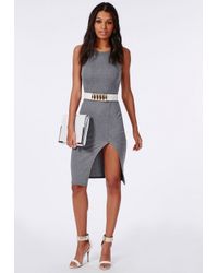 racer split midi dress