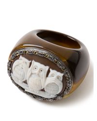 Amedeo | White Three Owl Citrine Ring | Lyst