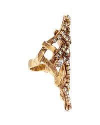 Erickson Beamon | Metallic 'heart Of Gold' Gauzy Crystal Ring | Lyst