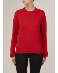 Jil Sander | Red Cashmere Crewneck Sweater | Lyst
