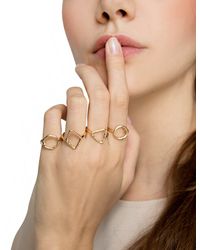Pixie Market - Metallic Minimal Geometric Ring Set - Lyst