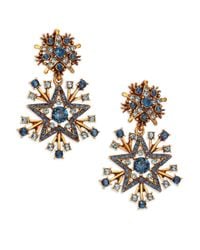 Oscar de la Renta | Metallic Crystal Stars Clip-on Drop Earrings | Lyst
