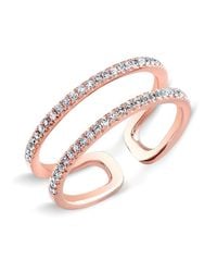 Anne Sisteron - Pink 14kt Rose Gold Diamond Knuckle Ring - Lyst