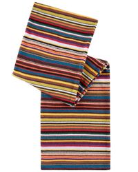 Paul Smith Blue Multicoloured Striped Wool Blend Scarf for men