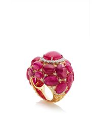 Nina Runsdorf | Pink One Of A Kind Ruby And Diamond Ring | Lyst