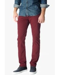 7 For All Mankind | Luxe Performance Sateen The Straight In Red for Men | Lyst