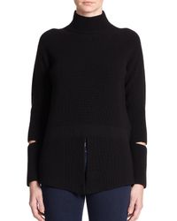 Stella McCartney | Black Turtleneck Slit-detail Sweater | Lyst