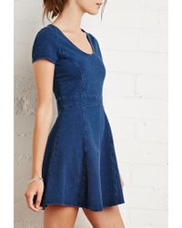 denim fit and flare dress