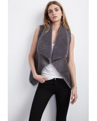 Velvet By Graham & Spencer - Gray Analucia Faux Fur Vest - Lyst