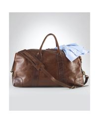 duffle ralph lauren core leather bag brown polo lyst