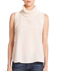 Elizabeth and James | White Tivi Sleeveless Turtleneck Top | Lyst