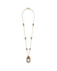 Erickson Beamon | Metallic 'damsel' Crystal Pendant Station Necklace | Lyst