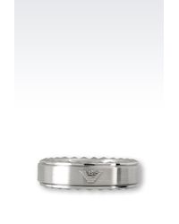 Emporio Armani | Metallic Ring for Men | Lyst