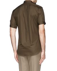 mcqueen epaulette alexander tab shoulder shirt brown