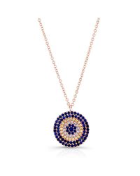 Anne Sisteron | Pink 14kt Rose Gold Diamond And Sapphire Disc Necklace | Lyst