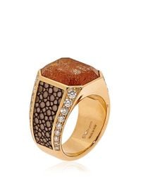 Ferragamo | Metallic Galuchat Fine Jewellery Collection Ring | Lyst