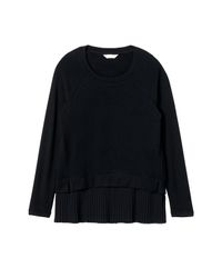 Rebecca Taylor Black Long Sleeve Terry Pleat Top