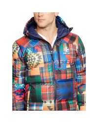 polo ralph lauren patchwork ripstop down jacket