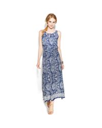 Vince Camuto Two By Sleeveless Scarfprint Maxi Dress in Blue Night ...