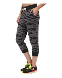 Under Armour Black Ua Charged Cotton® Tri-blend Printed Capri