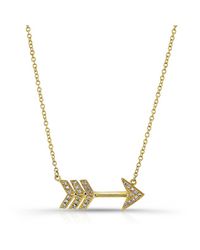 Anne Sisteron - Metallic 14kt Yellow Gold Diamond Large Arrow Necklace - Lyst