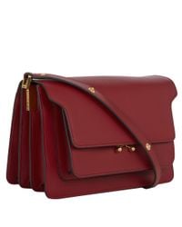 Lyst - Marni Dark Red Trunk Leather Bag in Red