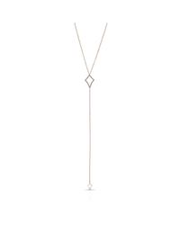 Anne Sisteron - Pink 14kt Rose Gold Diamond Shape Lariat Necklace - Lyst