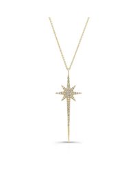 Anne Sisteron | 14kt Yellow Gold Diamond Star Wand Necklace | Lyst