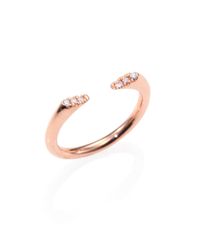 Sydney Evan | Pink Diamond & 14k Rose Gold Doorstop Midi Ring | Lyst