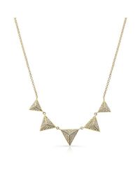 Anne Sisteron - 14kt Yellow Gold Diamond Five Triangle Necklace - Lyst