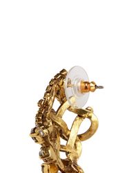 Erickson Beamon | Metallic 'heart Of Gold' Crystal Gauze Earrings | Lyst