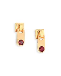 Marc By Marc Jacobs | Metallic Embellished Zipper Pull Stud Earrings | Lyst