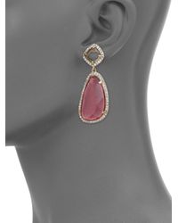 ABS By Allen Schwartz | Metallic Some Like It Hot Pavé Drop Earrings | Lyst