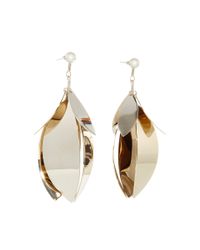 Proenza Schouler | Metallic Gold And Silver Full Leave Earrings | Lyst
