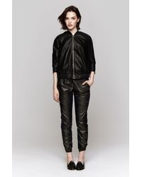 Heidi Merrick Black Vegan Leather Sweatpants