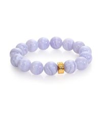 Nest | Purple Blue Lace Agate Beaded Stretch Bracelet | Lyst