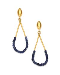Gurhan | Blue Rain Sapphire & 24K Yellow Gold Drop Earrings | Lyst