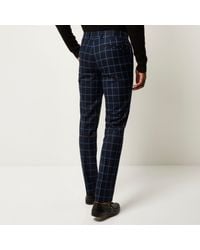 river island mens check trousers