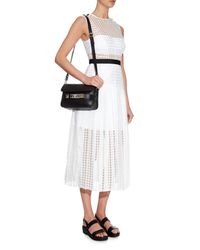 monochrome pleated mini dress self portrait lyst