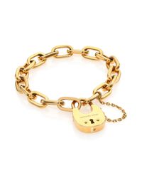 Michael Kors | Metallic Cityscape Hardware Padlock Chain Bracelet/Goldtone | Lyst