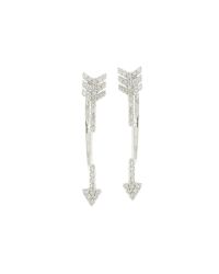 Anne Sisteron | 14Kt White Gold Diamond Floating Arrow Earrings | Lyst