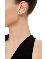 Ryan Storer | White Rhodium Plated Swarovski Crystal Ear Cuff With Stud | Lyst