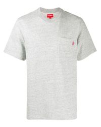Supreme Baumwolle T-Shirt mit Brusttasche in Grau für Herren - Lyst