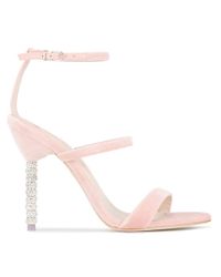 Sophia Webster Pink Rosalind Crystal 110 Velvet Sandals