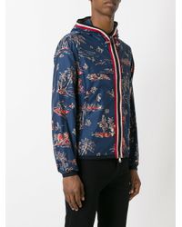 Moncler Hawaiian Print Jacket in Blue for Men - Lyst